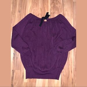 Plum Pleated Loft Sweater
